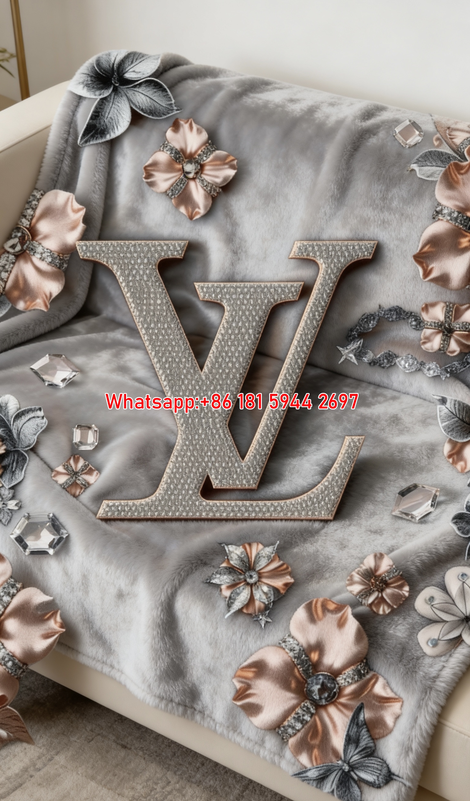 Diamond Floral LV Throw IMG_3149